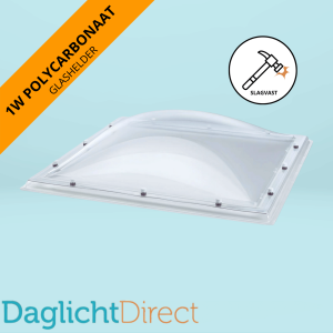 Lichtkoepel enkelwandig polycarbonaat 40x40 glashelder