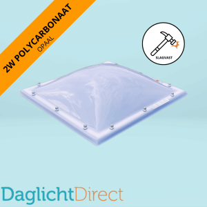 Lichtkoepel dubbelwandig polycarbonaat 110x110 opaal