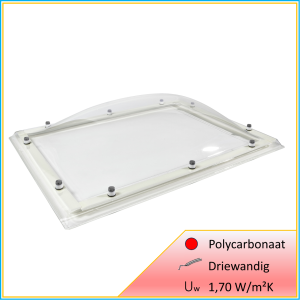 Lichtkoepel driewandig polycarbonaat 80x180 glashelder