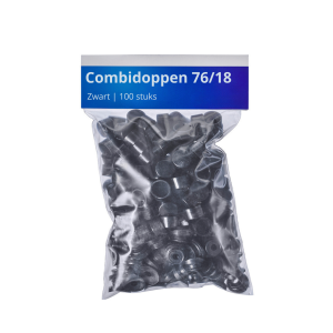 Dop met ring 76/18  zwart zak