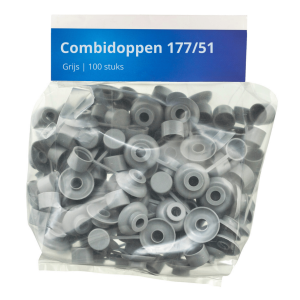 Combidoppen grijs 100 stuks  zak
