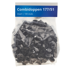 Combidoppen zwart 100 stuks zak
