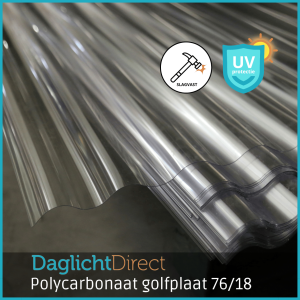 Polycarbonaat golfplaat 76/18 122x126cm pallet