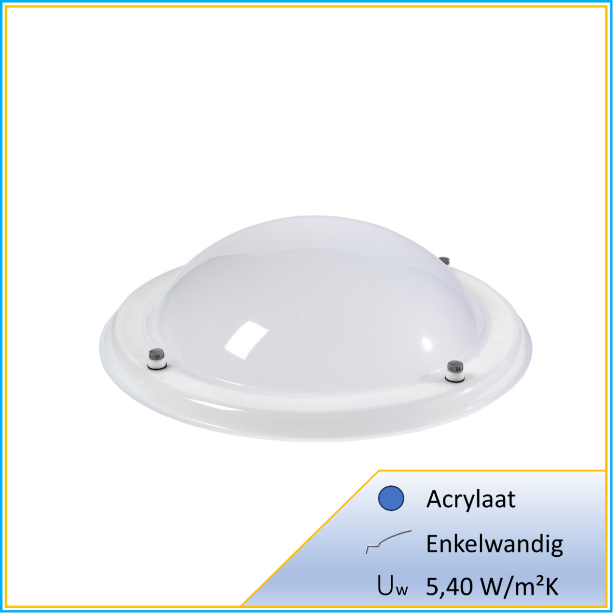 Ronde lichtkoepel enkelwandig acrylaat Ø 200 opaal