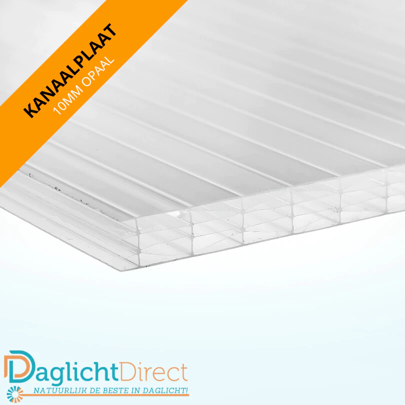 Kanaalplaat 10mm opaal polycarbonaat