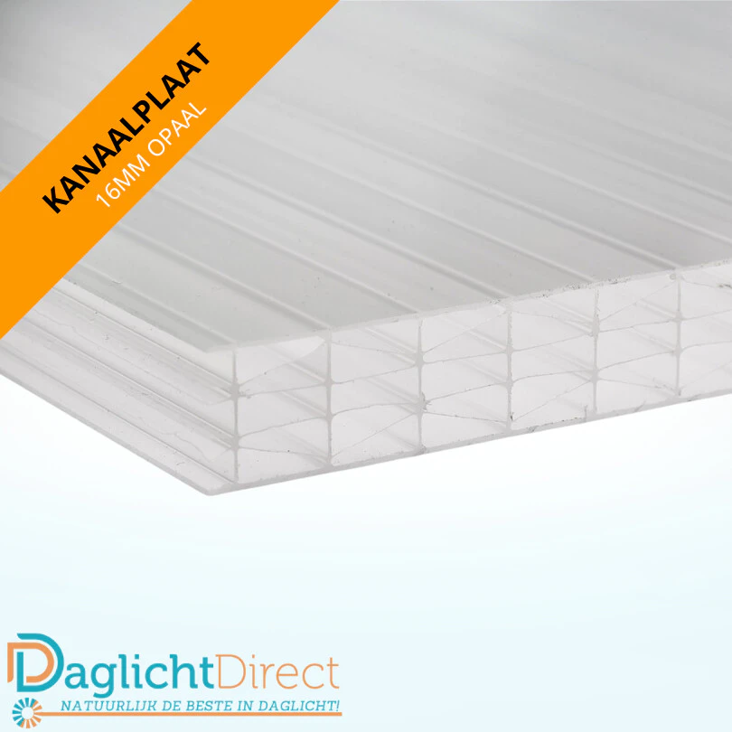 Polycarbonaat kanaalplaat 16mm 105x250cm opaal