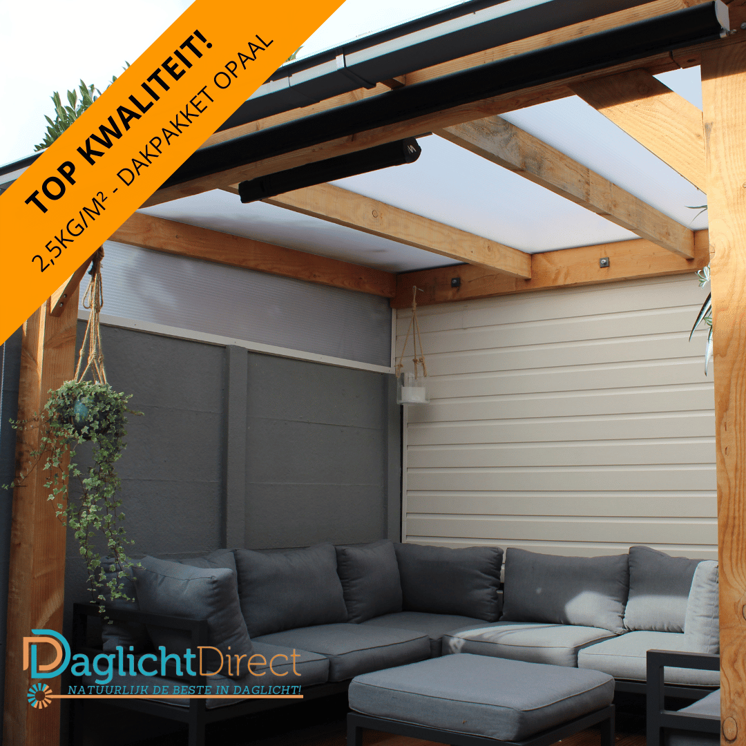 Polycarbonaat Kanaalplaat Dakpakket 400x400cm opaal