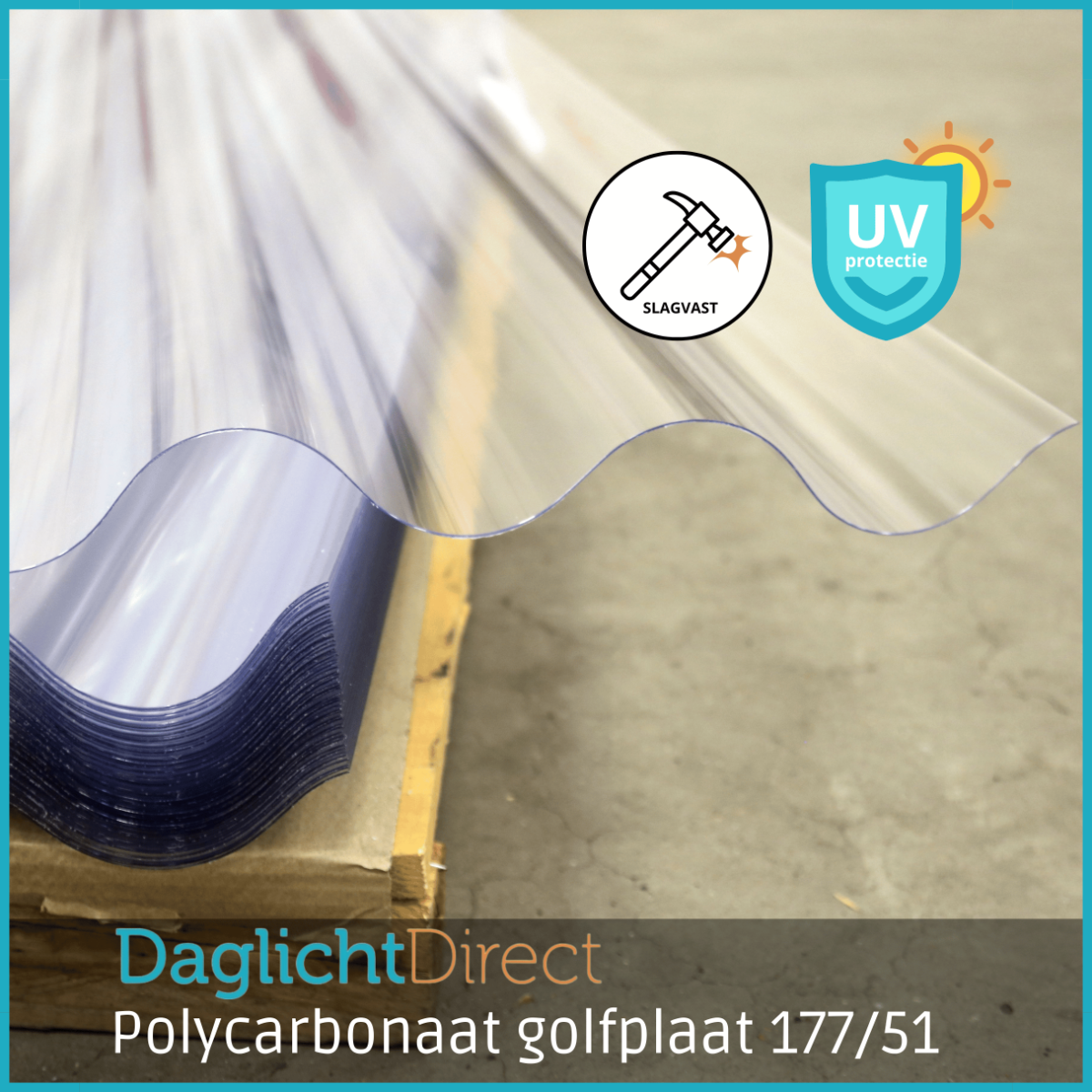 Polycarbonaat golfplaat 177/51 153x110cm