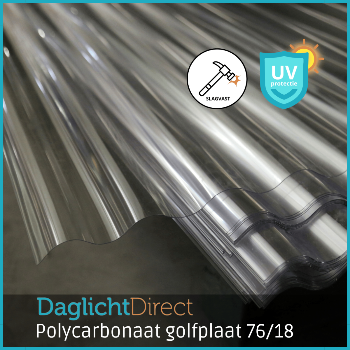Polycarbonaat golfplaat 76/18 214x126cm