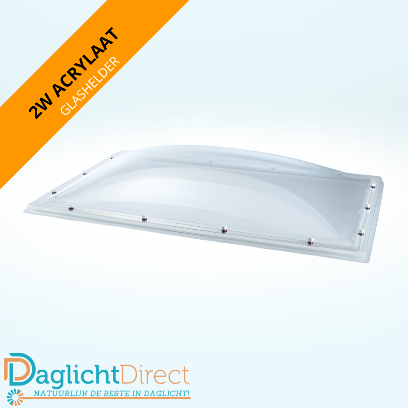 Lichtkoepel dubbelwandig acrylaat 100×200 glashelder