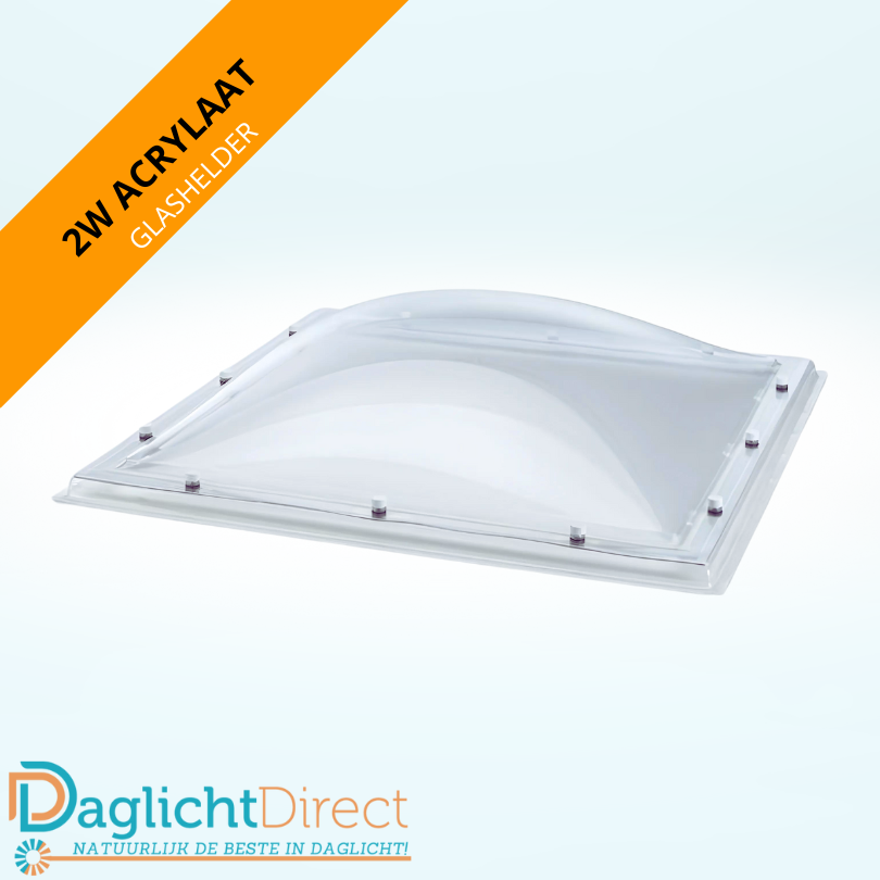 Lichtkoepel dubbelwandig acrylaat 100×100 glashelder