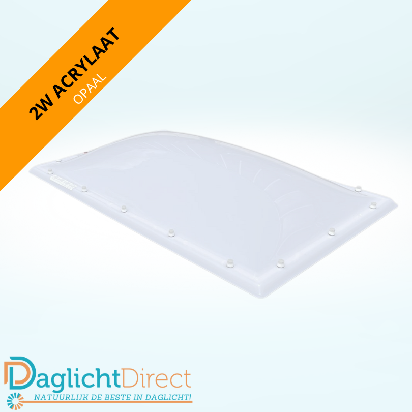 Lichtkoepel dubbelwandig acrylaat 100×200 opaal