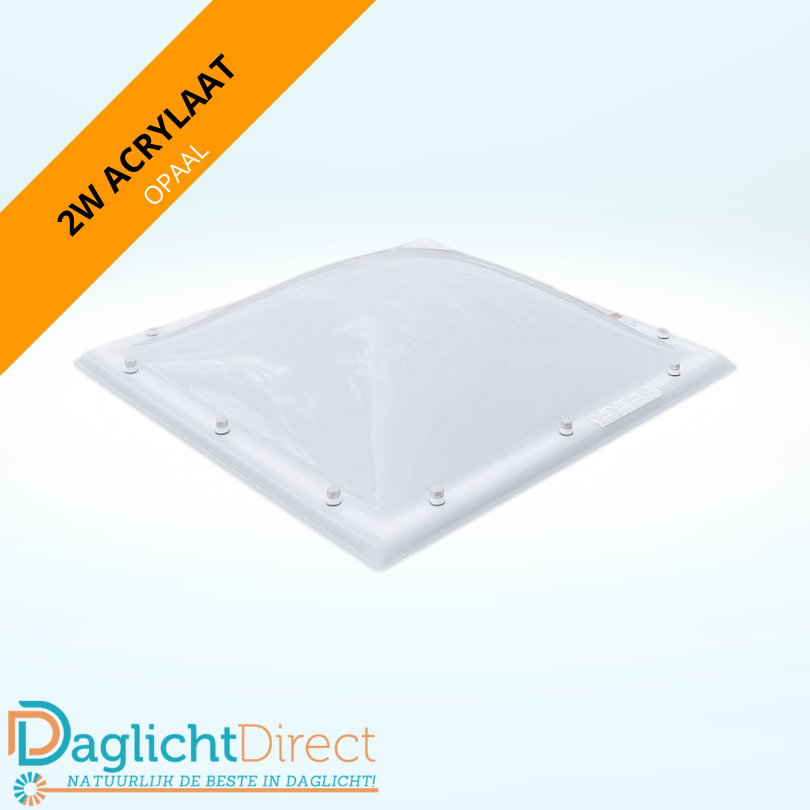 Lichtkoepel dubbelwandig acrylaat 70×70 opaal