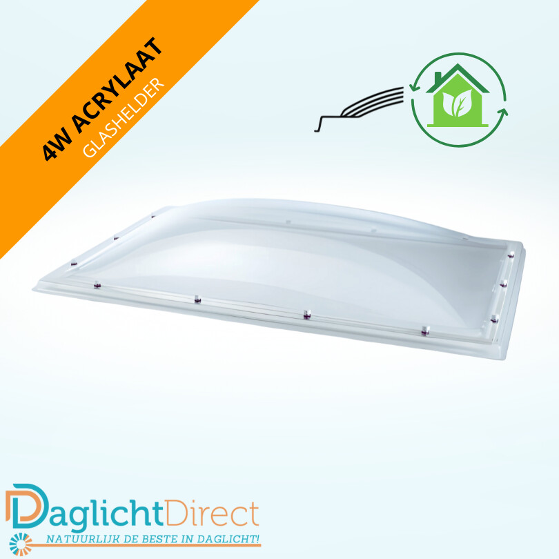 Lichtkoepel vierwandig acrylaat 70×100 glashelder