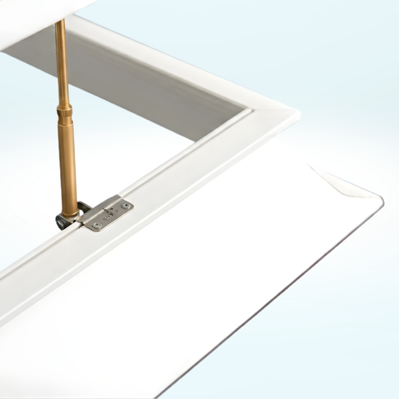 Lichtkoepel ventilerend handmatig te openen foto close up